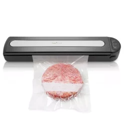 Food Processing NutriChef White Kitchen Food Vacuum Sealer – Compact Electric Air Sealing Preserver System With Reusable Vacuum Food Bags -MegaChef Sales Shop black nutrichef food vacuum sealers pkvs15bk fa 1000