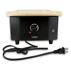 Electric Skillets & Indoor Grills NutriChef 5.8 Sq In. Black Raclette Grill, 2-Tier Party Cooktop, Stone Plate And Metal Grills -MegaChef Sales Shop black nutrichef indoor grills pkgrst54 1f 1000