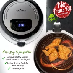 Toasters NutriChef Black Countertop Oven Air Fry Cooker Healthy Kitchen Air Fryer Convection Cooking 11 Toasters NutriChef Black Countertop Oven Air Fry Cooker Healthy Kitchen Air Fryer Convection Cooking -MegaChef Sales Shop black nutrichef toaster ovens pkairfr75 1f 1000