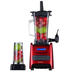 Blenders Ovente 13.5 Oz. 1000-Watt Red Robust Professional Blender With BPA Free, Blender Jar Travel Mug And Tamper