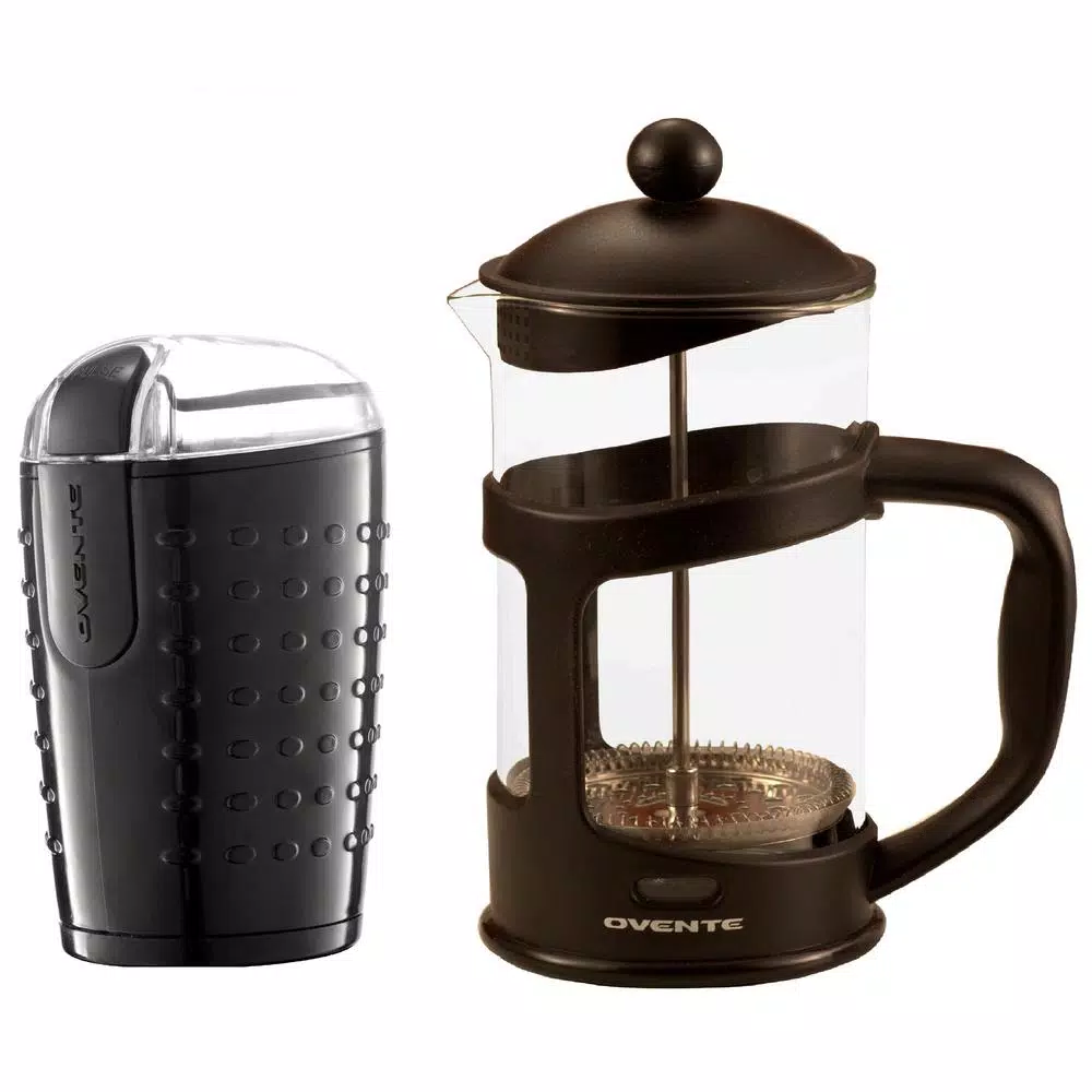Coffee Makers Ovente Electric Coffee Bean Grinder And French Press 1 Coffee Makers Ovente Electric Coffee Bean Grinder And French Press