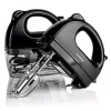 Mixers Ovente 5-Speed Hand Mixer Stainless Steel Chrome Beaters And Free Snap-On Case, 150W, Black