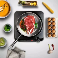 Food Warmers Ovente 1000-Walt (120-Volt) Single Burner 6 In. Hot Plate Black Adjustable Temperature Control -MegaChef Sales Shop black ovente hot plates bgc101b 31 1000