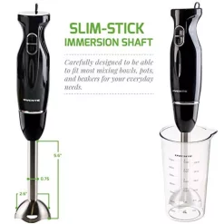 Blenders Ovente Multi-Purpose Hand Immersion Blender (Set-Black), Whisk+Beaker+Chopper, 2-Speed Setting -MegaChef Sales Shop black ovente immersion blenders hs565b 76 1000