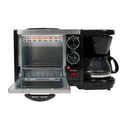 Toasters SPT Breakfast Center 1450 W 2-Slice Black Toaster Oven -MegaChef Sales Shop black plastic spt toaster ovens bm 1107 1f 1000