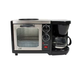 Toasters SPT Breakfast Center 1450 W 2-Slice Black Toaster Oven -MegaChef Sales Shop black plastic spt toaster ovens bm 1107 44 1000