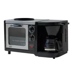 Toasters SPT Breakfast Center 1450 W 2-Slice Black Toaster Oven