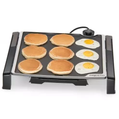 Electric Skillets & Indoor Grills Presto Tilt And Fold 210 Sq. In. Black Electric Griddle With Temperature Sensor -MegaChef Sales Shop black presto electric griddles 07071 76 1000