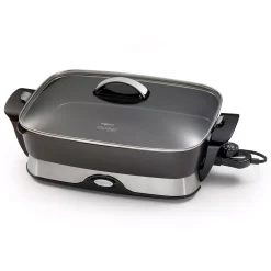 Electric Skillets & Indoor Grills Presto 16 In. X 12 In. (118 Sq. In.) Black Cast Aluminum Foldaway Electric Skillet With Glass Lid​