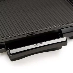 Electric Skillets & Indoor Grills Presto 160 Sq. In. Black Alumnium Cool Touch Indoor Grill -MegaChef Sales Shop black presto indoor grills 09020 1f 1000