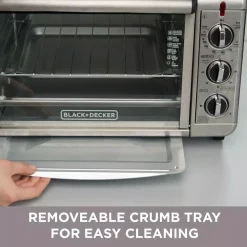 Toasters BLACK+DECKER 1500 W 6-Slice Black And Silver Convection Toaster Oven -MegaChef Sales Shop black silver black decker toaster ovens to3230sbd fa 1000