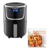 Air Fryers GoWISE USA 1. 7- Qt. , 2.0 Qt. Max Black/Silver Electric Mini Air Fryer With Digital Touchscreen + Recipe Book