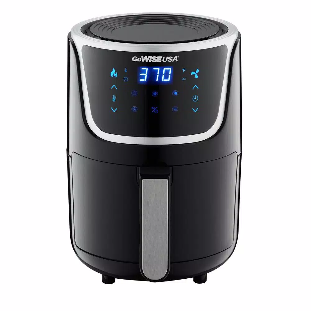 Air Fryers GoWISE USA 1. 7- Qt. , 2.0 Qt. Max Black/Silver Electric Mini Air Fryer With Digital Touchscreen + Recipe Book 2 Air Fryers GoWISE USA 1. 7- Qt. , 2.0 Qt. Max Black/Silver Electric Mini Air Fryer With Digital Touchscreen + Recipe Book - Image 2