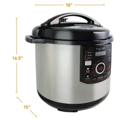 Cookers MegaChef 12 Qt. Black And Silver Electric Pressure Cooker With Automatic Shut-Off And Keep Warm Setting -MegaChef Sales Shop black silver megachef electric pressure cookers 985110831m 44 1000