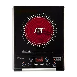 Food Warmers SPT Single Burner 15 In. Black Radiant Hot Plate With Temperature Control -MegaChef Sales Shop black spt hot plates rr 9215 c3 1000