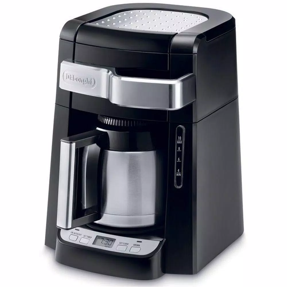 Coffee Makers DeLonghi 10-Cup Black Stainless Steel Drip Coffee Maker With Thermal Carafe 1 Coffee Makers DeLonghi 10-Cup Black Stainless Steel Drip Coffee Maker With Thermal Carafe