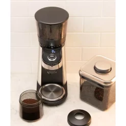 Coffee Makers OXO 12 Oz. Black Stainless Steel Burr Coffee Grinder With Integrated Scale -MegaChef Sales Shop black stainless steel oxo coffee grinders 8710200 76 1000