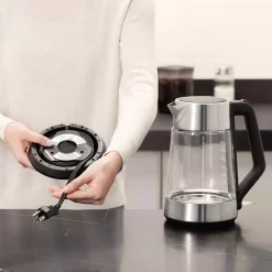 Electric Kettles OXO 7.4-Cup Black Stainless Steel Cordless Electric Kettle With Automatic Shut-off -MegaChef Sales Shop black stainless steel oxo electric kettles 8710300 1f 1000