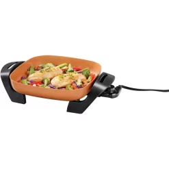Electric Skillets & Indoor Grills Starfrit Eco 144 Sq. In. Copper Electric Skillet -MegaChef Sales Shop black starfrit electric skillets 024411 002 0000 1f 1000