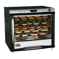 Food Processing Weston Pro-1200 12-Tray Black Food Dehydrator With Temperature Control