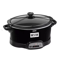 Cookers Weston 7 Qt. Programmable Black Slow Cooker With Locking Lid