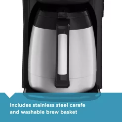 Coffee Makers BLACK+DECKER 12-Cup Programmable Stainless Steel Drip Coffee Maker With Thermal Carafe -MegaChef Sales Shop black with stainless steel black decker drip coffee makers cm2035b 1f 1000