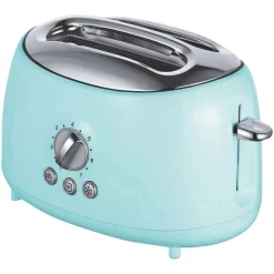 Toasters Brentwood Retro 2-Slice Blue Extra-Wide Slot Toaster With Cool-Touch Exterior