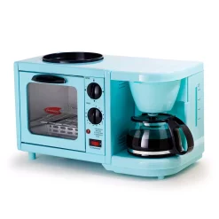 Toasters Elite 500 W 2 Slice Blue Toaster Oven With Coffee Maker And Griddle -MegaChef Sales Shop blue elite toaster ovens ebk 200blffp fa 1000