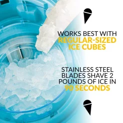 Dessert Makers Nostalgia Vintage Collection Snow Cone Cart 7 Dessert Makers Nostalgia Vintage Collection Snow Cone Cart -MegaChef Sales Shop blue white nostalgia snow cone machines scc399 4f 1000