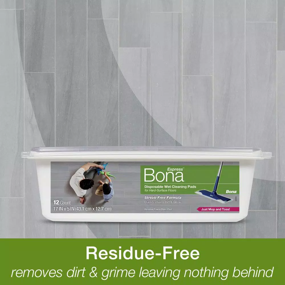 Floor Cleaning Products Bona Hard-Surface Floor Disposable Wet Cleaning Pads (12-Pack) 2 Floor Cleaning Products Bona Hard-Surface Floor Disposable Wet Cleaning Pads (12-Pack) - Image 2