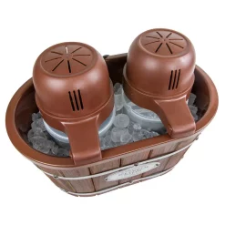 Dessert Makers Nostalgia 4 Qt. In Brown Electric Double Flavor Ice Cream Maker -MegaChef Sales Shop brown nostalgia ice cream makers icmw200dbl e1 1000