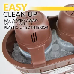 Dessert Makers Nostalgia 4 Qt. In Brown Electric Double Flavor Ice Cream Maker -MegaChef Sales Shop brown nostalgia ice cream makers icmw200dbl fa 1000