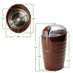 Coffee Makers Ovente 2.5 Oz. Brown One-Touch Electric Coffee Grinder With Transparent Easy Open Lid And Stainless Steel Blades -MegaChef Sales Shop brown ovente coffee grinders cg225br 76 1000