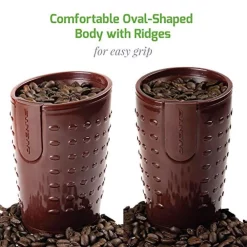 Coffee Makers Ovente 2.5 Oz. Brown One-Touch Electric Coffee Grinder With Transparent Easy Open Lid And Stainless Steel Blades -MegaChef Sales Shop brown ovente coffee grinders cg225br fa 1000