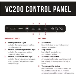 Food Processing CASO VC 200 Brushed Black Stainless Steel Food Vacuum Sealer 17 Food Processing CASO VC 200 Brushed Black Stainless Steel Food Vacuum Sealer -MegaChef Sales Shop brushed stainless black caso food vacuum sealers 11390 fa 1000