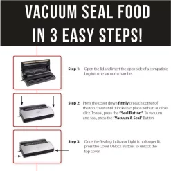 Food Processing CASO VC 350 Food Vacuum Sealer All-in-1 System -MegaChef Sales Shop brushed stainless black caso food vacuum sealers 11394 fa 1000