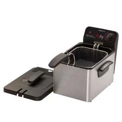 Deep Fryers Presto Professional 3.2 Qt. Stainless Steel Deep Fryer With Fry Basket -MegaChef Sales Shop brushed stainless presto deep fryers 05461 1f 1000