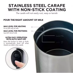 Coffee Makers Ovente 1.25-Cup Chrome Electric Double Wall Stainless Steel Milk Frother, Frothing & Heating Whisks, Espresso Machine Latte -MegaChef Sales Shop chrome ovente espresso machines fr4810ch c3 1000