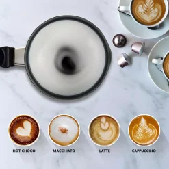 Coffee Makers Ovente 1.25-Cup Chrome Electric Double Wall Stainless Steel Milk Frother, Frothing & Heating Whisks, Espresso Machine Latte -MegaChef Sales Shop chrome ovente espresso machines fr4810ch fa 1000