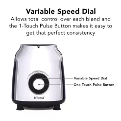 Blenders Tribest Glass 42 Oz. 4-Speed Chrome Personal Blender With Vacuum -MegaChef Sales Shop chrome tribest countertop blenders pbg 5001 a 44 1000