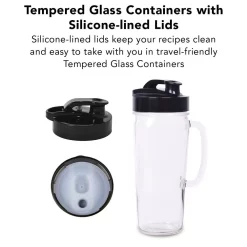 Blenders Tribest Glass 42 Oz. 4-Speed Chrome Personal Blender With Vacuum -MegaChef Sales Shop chrome tribest countertop blenders pbg 5001 a fa 1000