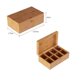 Coffee Makers Classic Cuisine 8-Compartment Bamboo Tea Box Storage Organizer -MegaChef Sales Shop classic cuisine coffee accessories hw0500063 c3 1000