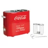 Toasters Nostalgia Retro Series 2-Slice Coca-Cola Long Slot Hot Dog And Bun Toaster With Crumb Tray And Mini Tongs
