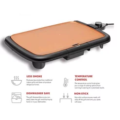 Electric Skillets & Indoor Grills Boyel Living Nonstick Electric Skillet, Cool-TouchElectric, 1200-Watts, (Copper) -MegaChef Sales Shop copper boyel living electric griddles eb43804 c3 1000