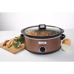 Cookers Brentwood Appliances Diamond 7 Qt. Copper Slow Cooker With Tempered Glass Lid -MegaChef Sales Shop copper brentwood appliances slow cookers sc 157c 31 1000