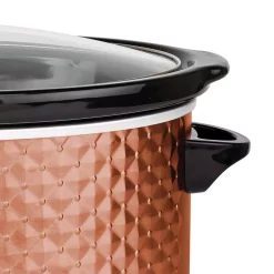 Cookers Brentwood Appliances Diamond 7 Qt. Copper Slow Cooker With Tempered Glass Lid -MegaChef Sales Shop copper brentwood appliances slow cookers sc 157c 4f 1000