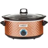 Cookers Brentwood Appliances Diamond 7 Qt. Copper Slow Cooker With Tempered Glass Lid