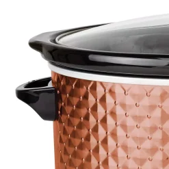 Cookers Brentwood Appliances Diamond 7 Qt. Copper Slow Cooker With Tempered Glass Lid -MegaChef Sales Shop copper brentwood appliances slow cookers sc 157c c3 1000