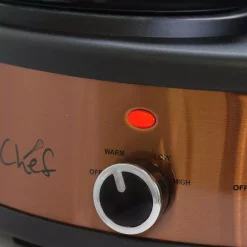 Cookers MegaChef Triple 4.5 Qt. Copper Slow Cooker With Glass Lids -MegaChef Sales Shop copper megachef slow cookers 985109462m 44 1000