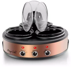 Cookers MegaChef Triple 4.5 Qt. Copper Slow Cooker With Glass Lids -MegaChef Sales Shop copper megachef slow cookers 985109462m 4f 1000